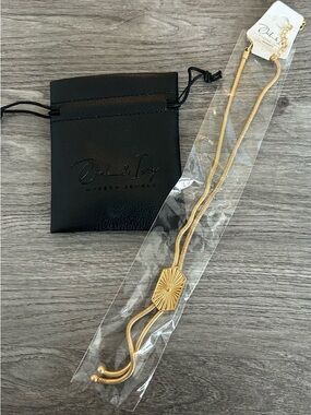 NWT and Bag Gold Adjustable Sunburst Slider Necklace